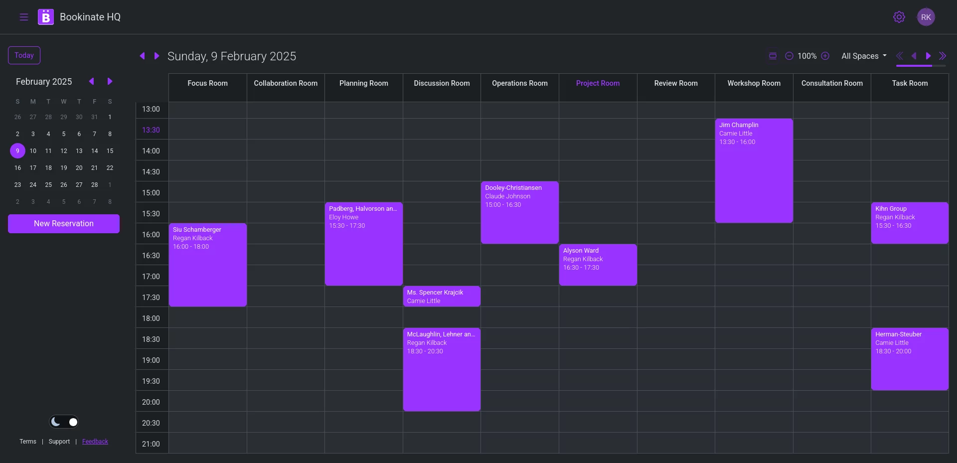 Bookinate – screenshot showing easy-to-use online booking system with scheduling and admin controls