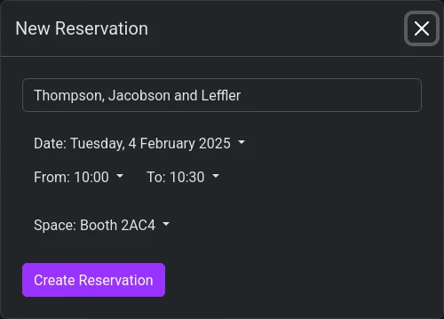 Picture of Bookinate – Conference Booth And Tables Booking System – New Reservation